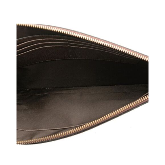 Pre Loved Gucci GG Supreme Chevron Clutch Women Brown Clutch Bags - Picture 4 of 8